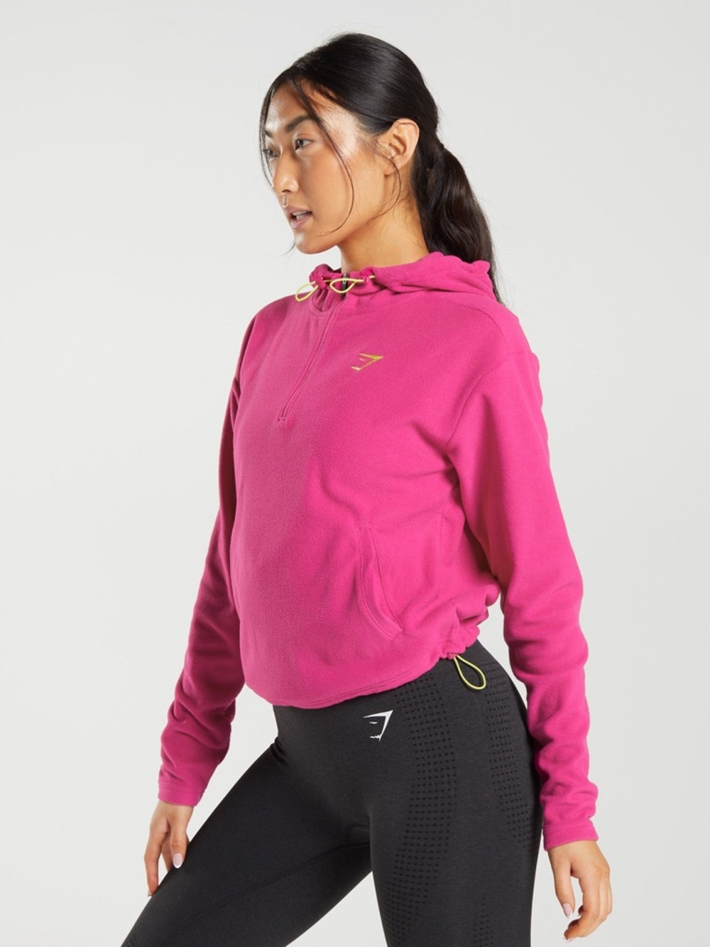 Gymshark Bright Pink Half-Zip Hooded Fleece
